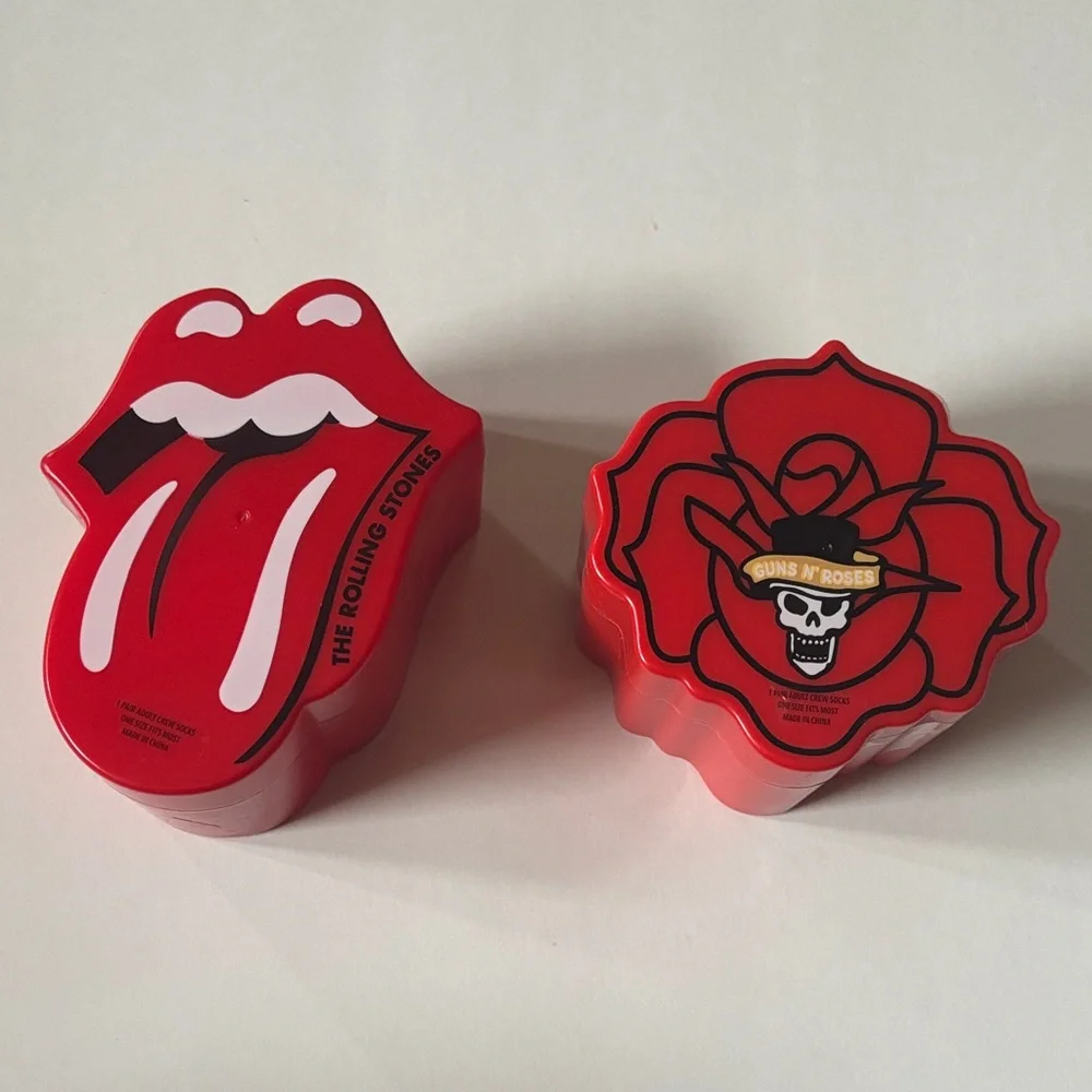 The Rolling Stones & Guns N’ Roses Socks | Containers With Crew Socks OS NWT
